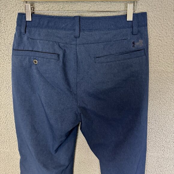 S Under Armour Pants Mens 32x30‎ Blue Golf Flat Front Casual Performance - Picture 6 of 8